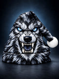 Oceanlyte Men's Graphic Wolf Face With Santa Hat Print Hat