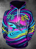 Oceanlyte Men's Graphic Mechanical Shark Print Long Sleeve Hoodie