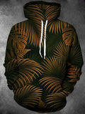 Oceanlyte Men's Tropical Tropical Palm Leaves And Ferns Print Long Sleeve Hoodie