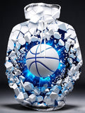 Oceanlyte Men's 3D 3D Basketball Breaking Through Wall Print Long Sleeve Hoodie