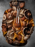 Oceanlyte Men's Printed Wild Mushroom Collection Print Long Sleeve Hoodie