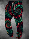 Oceanlyte Men's Tie Dye Christmas Tie Dye Spiral Pattern Pants
