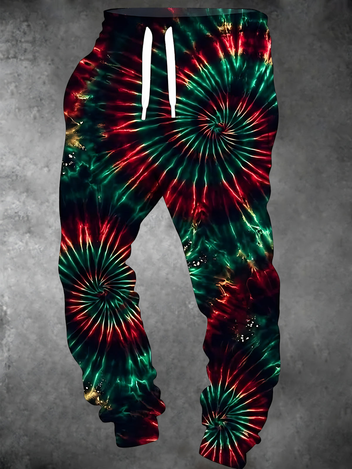 Oceanlyte Men's Tie Dye Christmas Tie Dye Spiral Pattern Pants