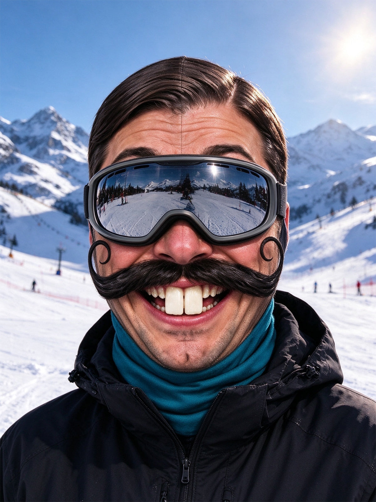Oceanlyte Funny Exaggerated Curly Mustache Ski Mask