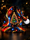 Oceanlyte Men's Neon Abstract Christmas Tree With Swirling Ribbons Print Hat