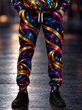 Oceanlyte Men's Patterned Abstract Swirling Ribbons And Feathers Print Pants