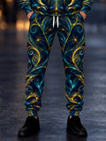 Oceanlyte Men's Patterned Abstract Fractal Swirls And Leaves Print Pants