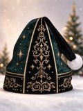 Oceanlyte Men's Christmas Gold Damask Scrollwork And Stars Print Hat