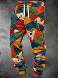 Oceanlyte Men's Patterned Colorful Patchwork Geometric Shapes Print Pants