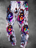 Oceanlyte Men's Graphic Cracked Surface With Multi-eye Motif Print Pants