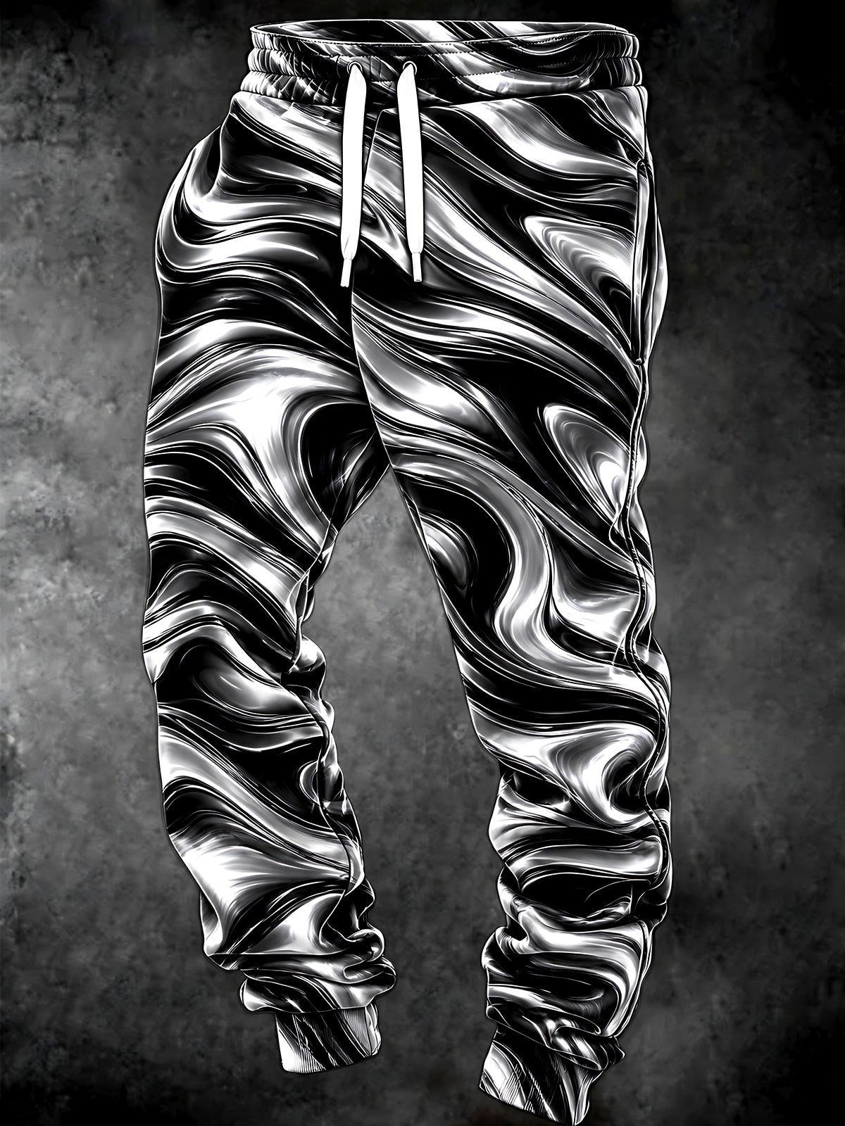 Oceanlyte Men's Patterned Abstract Metallic Swirls Print Pants