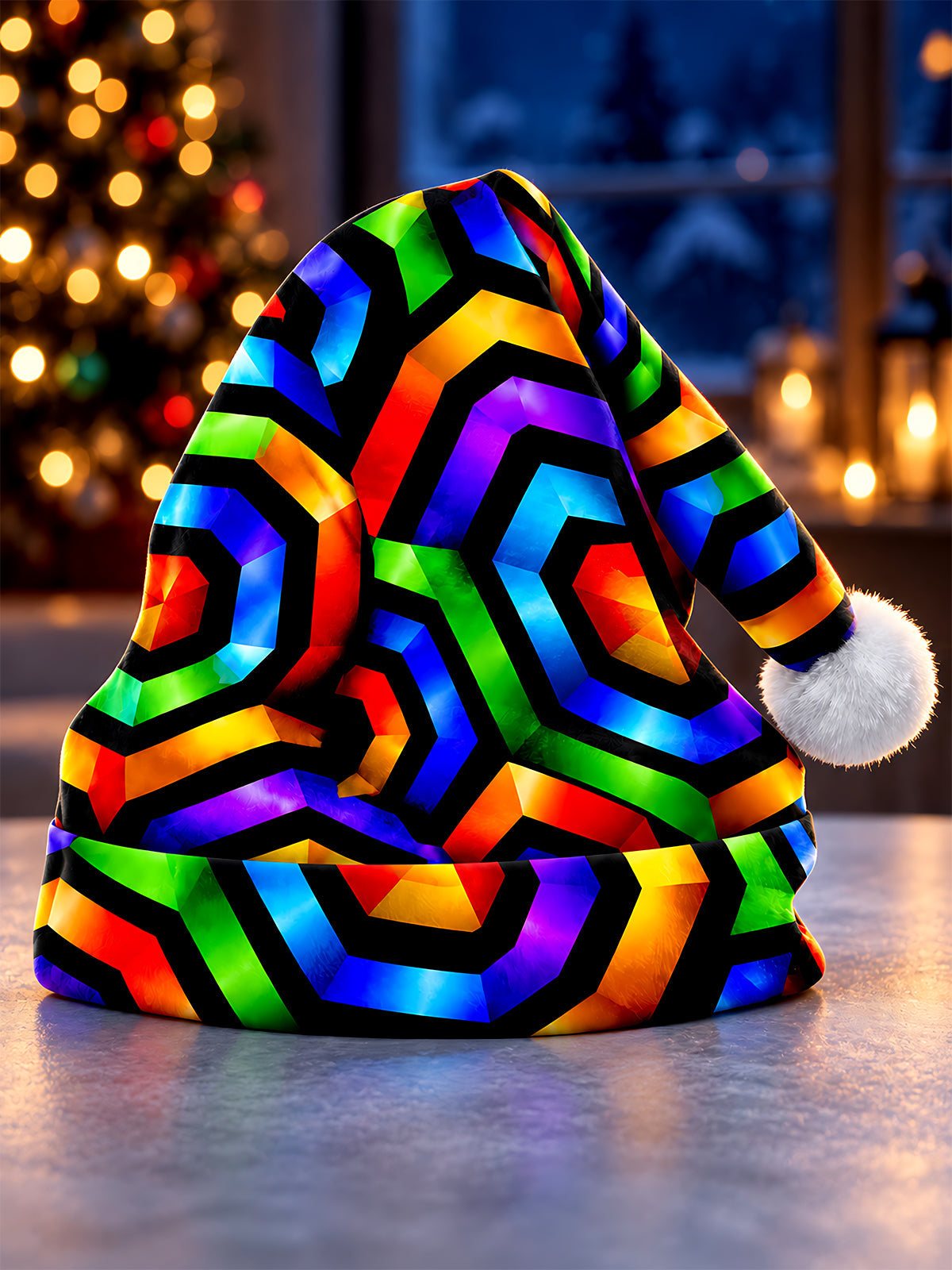 Oceanlyte Men's Retro Christmas Neon Geometric Pattern Hat