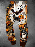 Oceanlyte Men's Graphic Halloween Black Cats And Pumpkins Print Pants