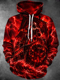 Oceanlyte Men's Long Sleeve Hoodie - Pirate Santa Claus And Skull Wreath On A Ship Print