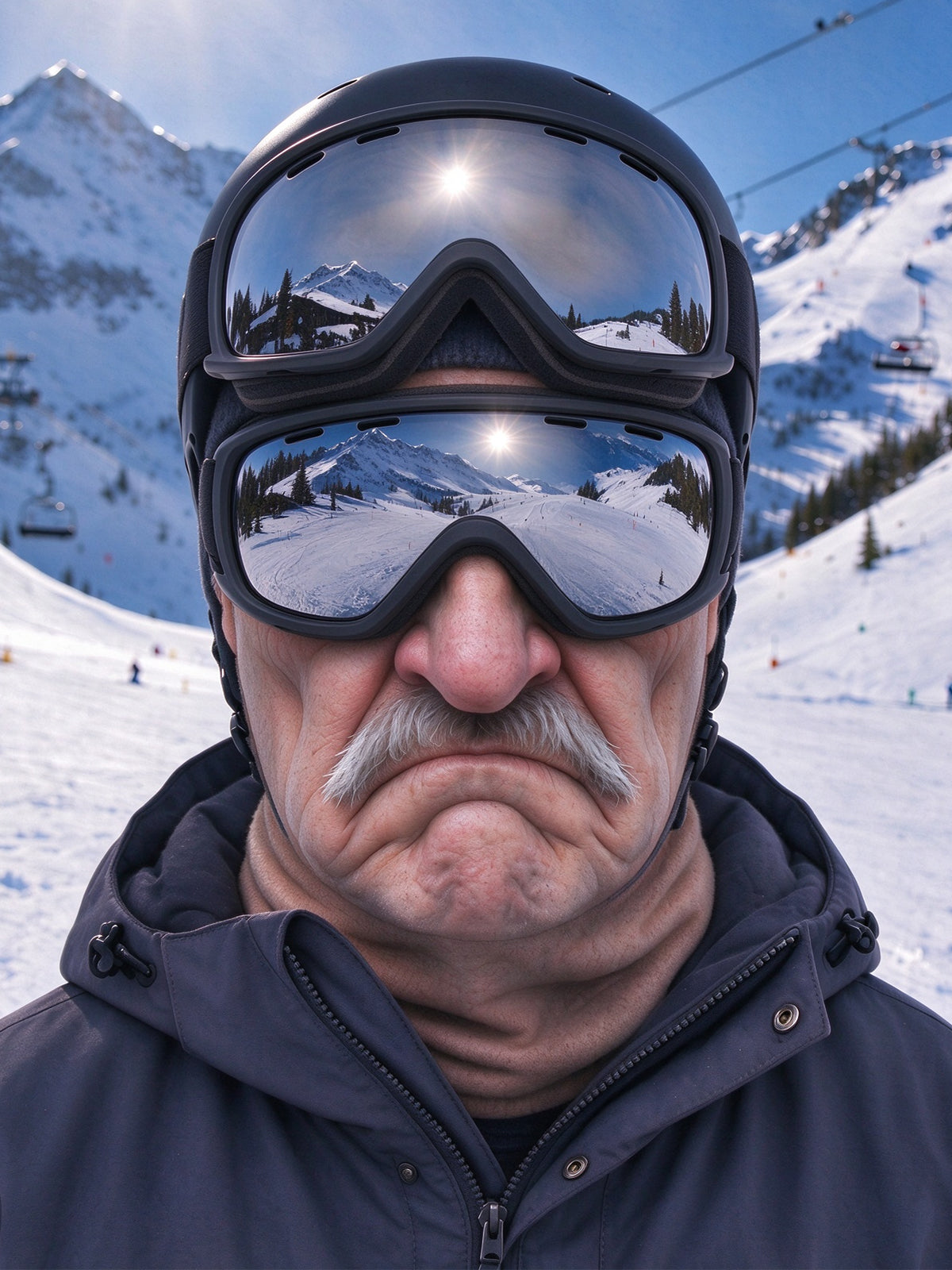 Oceanlyte Funny White Beard Serious Face Ski Mask