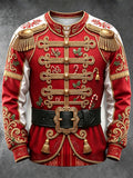 Oceanlyte Men's Long Sleeve Hoodie - Military Uniform With Christmas Elements Print
