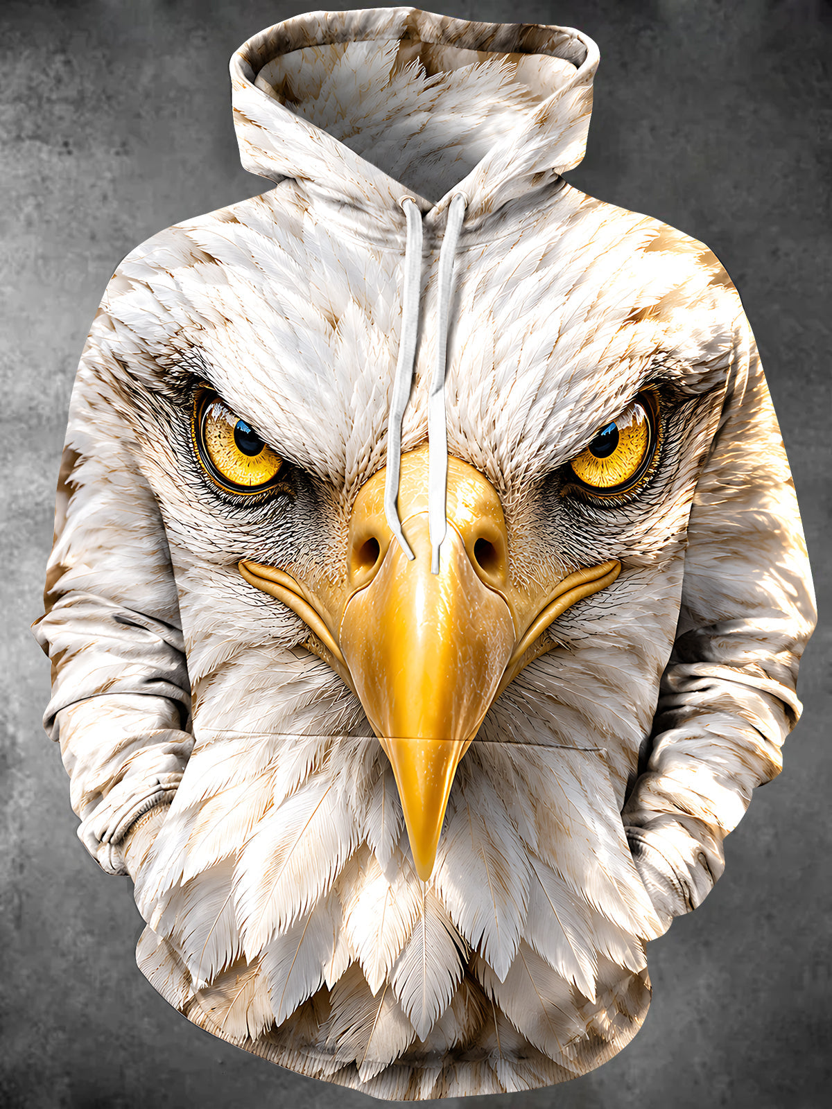 Oceanlyte Men's Graphic Bald Eagle Face Print Long Sleeve Hoodie
