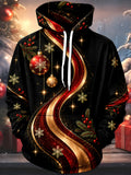 Oceanlyte Men's Christmas Ornaments And Snowflakes Print Long Sleeve Hoodie