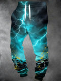Oceanlyte Men's Graphic Lightning And Storm Clouds Print Pants