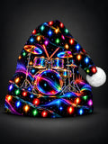 Oceanlyte Men's Graphic Neon Drum Kit And Christmas Lights Print Hat