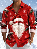 Oceanlyte Men's Printed Snowflake Pattern Long Sleeve Shirt with Chest Pocket
