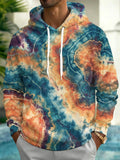 Oceanlyte Men's Abstract Tie Dye Fluid Texture Print Long Sleeve Hoodie