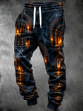 Oceanlyte Men's Candlelit Wine Cellar With Stone Arches Print Pants