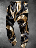 Oceanlyte Men's Patterned Abstract Swirling Metallic Liquid Print Pants