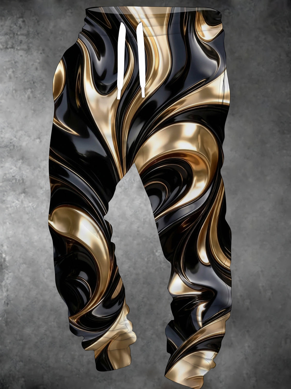 Oceanlyte Men's Patterned Abstract Swirling Metallic Liquid Print Pants