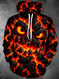 Oceanlyte Men's Graphic Lava Monster Face Print Long Sleeve Hoodie
