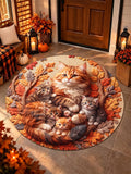 Oceanlyte Autumn Maine Coon Family Round Area Rug