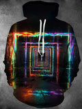 Oceanlyte Men's Neon Tunnel With Dripping Paint Print Long Sleeve Hoodie
