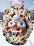 Oceanlyte Men's Graphic Ice Cream And Donuts Print Long Sleeve Hoodie