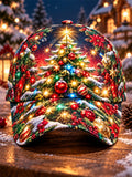 Oceanlyte Men's Christmas Tree With Ornaments And Lights Print Baseball Cap
