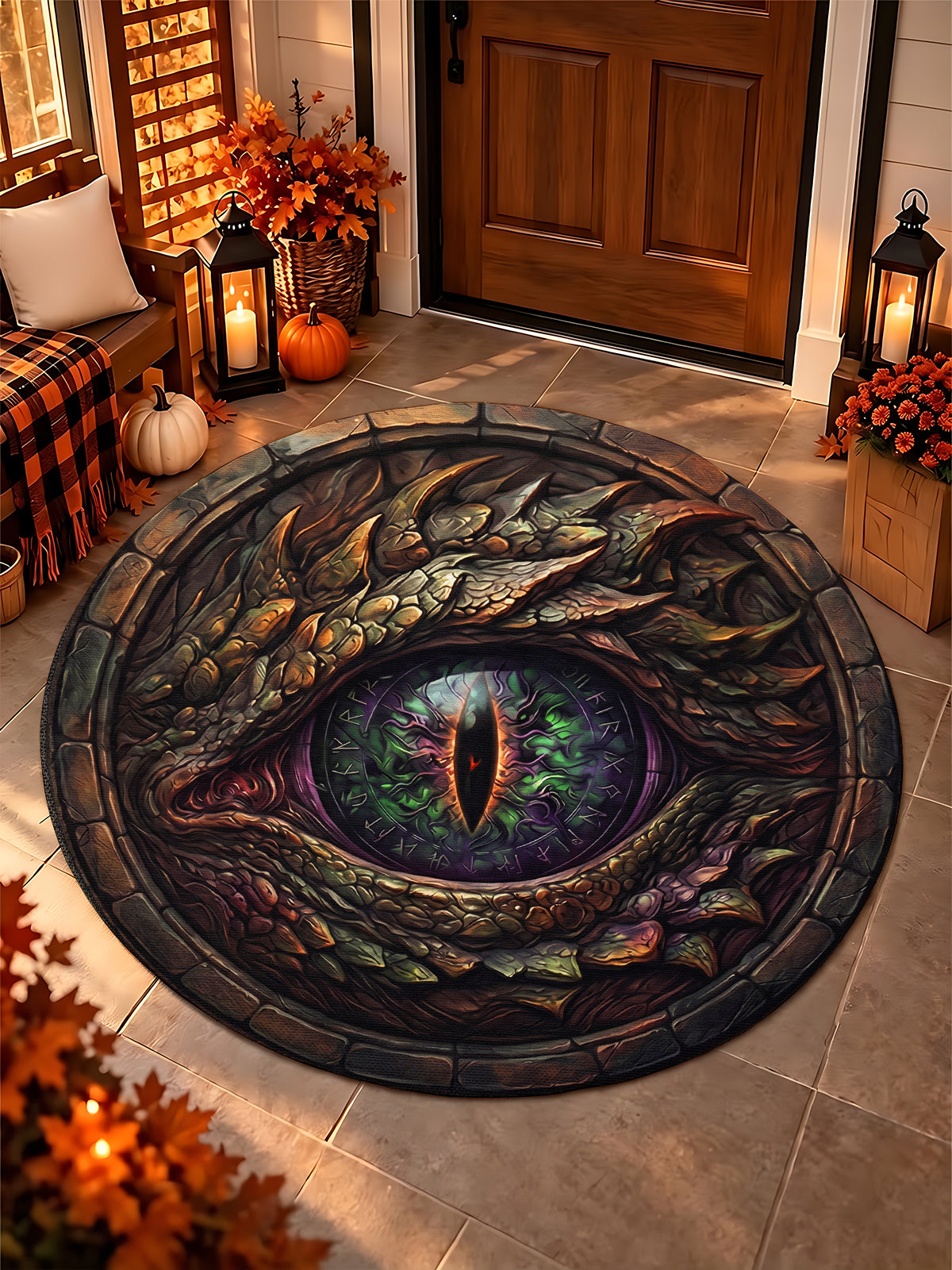 Oceanlyte Fantasy Stone Dragon EyeRound Area Rug