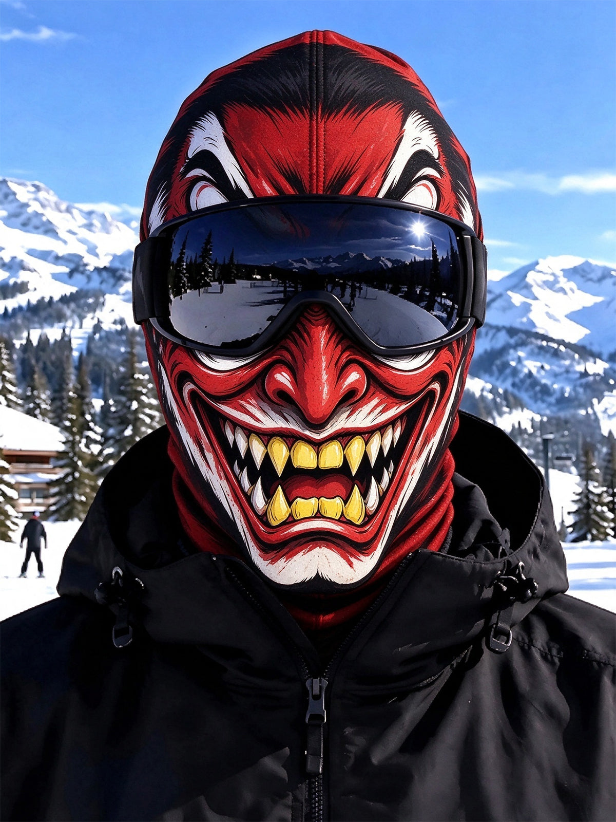 Oceanlyte Dark Funny Red Oni Ski Mask