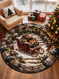 Oceanlyte Christmas sleigh Round Area Rug