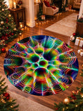 Oceanlyte Rainbow Psychedelic Spider Web Round Area Rug