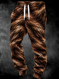 Oceanlyte Men's Printed Brown Bear Fur Texture Print Pants