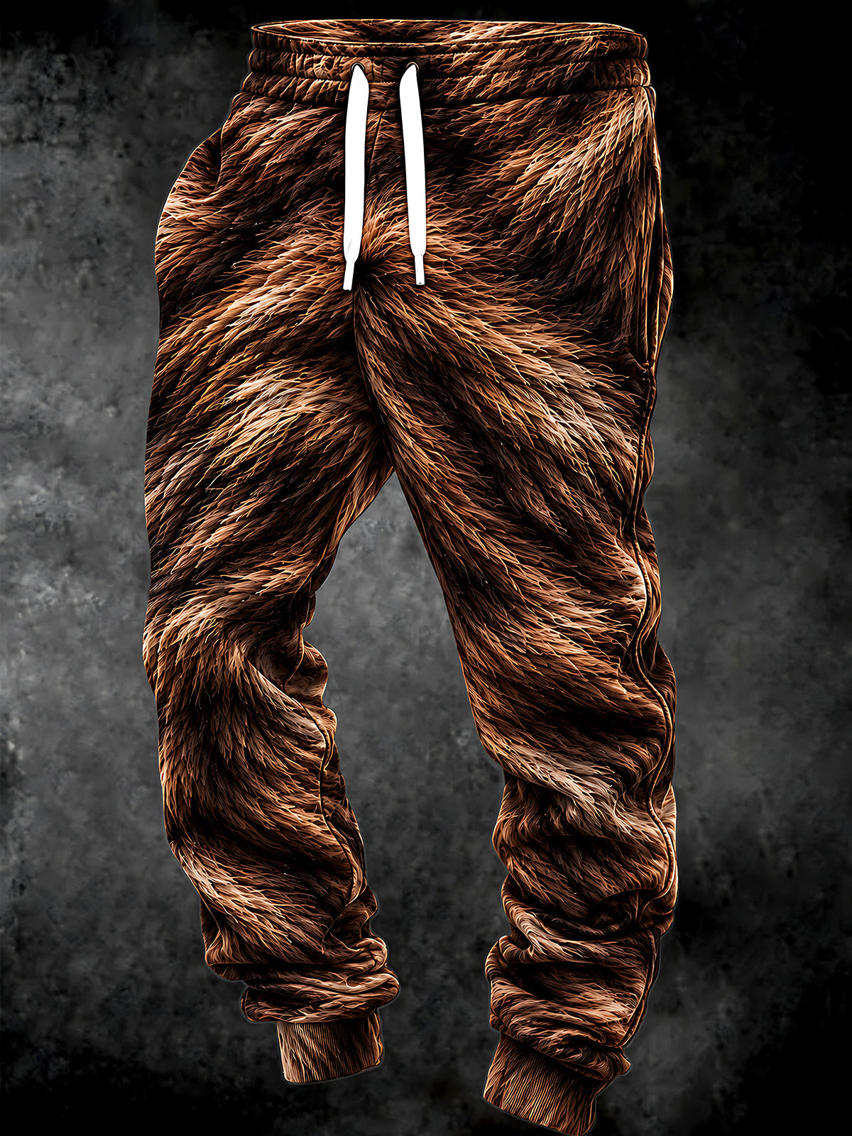 Oceanlyte Men's Printed Brown Bear Fur Texture Print Pants