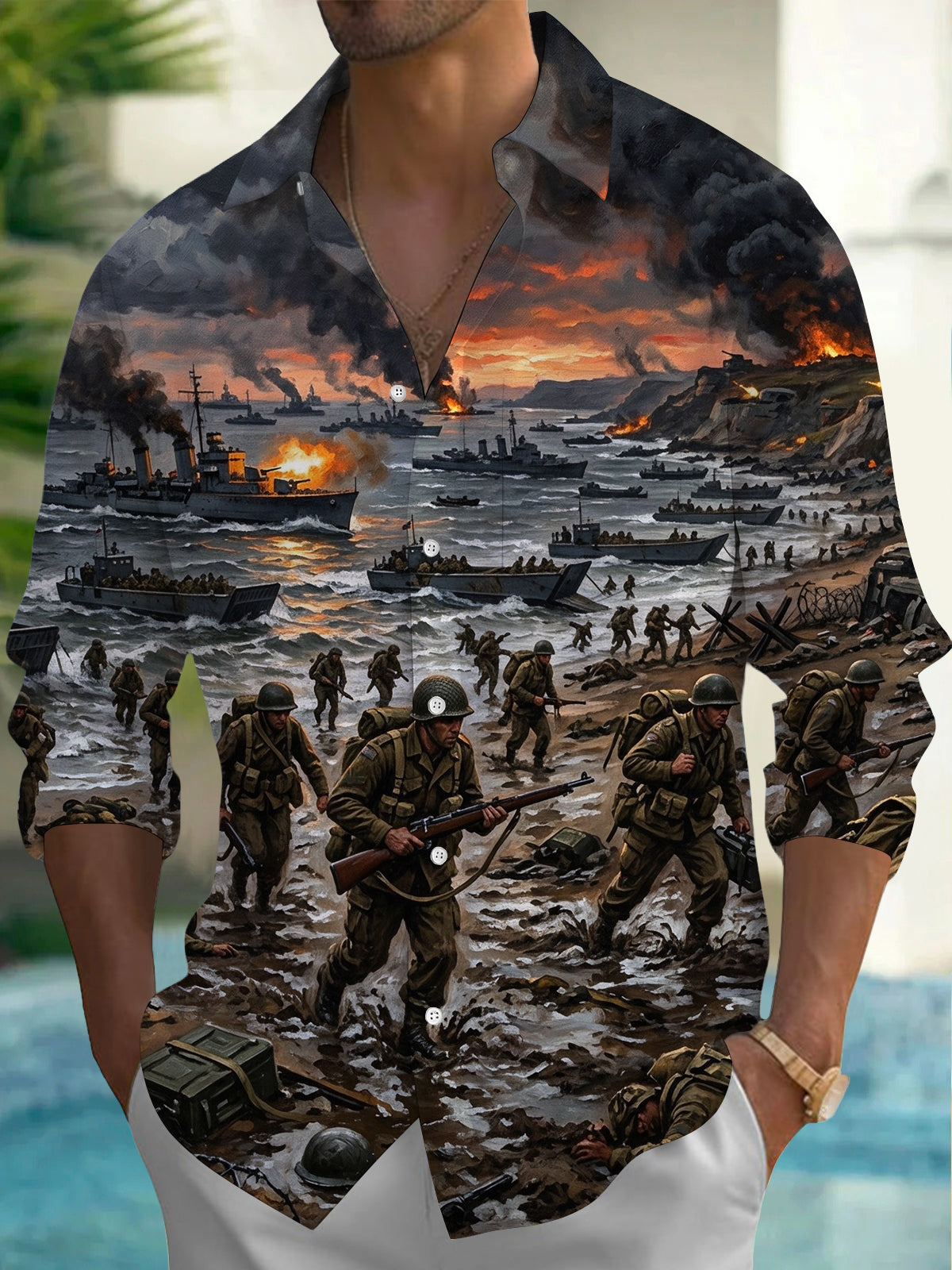 Oceanlyte Men's Long Sleeve Shirts with Chest Pocket
