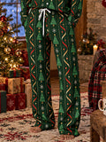 Oceanlyte Men's Printed Christmas Trees And Snowflakes Print Pants