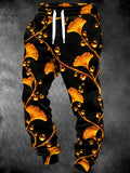 Oceanlyte Men's Graphic Ginkgo Leaves And Golden Bubbles Print Pants