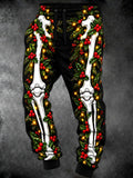 Oceanlyte Men's Graphic Skeleton Bones And Christmas Wreath Print Pants