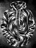 Oceanlyte Men's Abstract Abstract Swirl Pattern Long Sleeve Zip-Up Hoodie