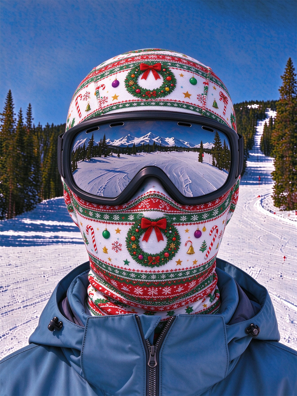 Oceanlyte Fun Christmas Wreath Candy Cane Ski Mask