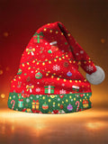 Oceanlyte Men's Patterned Christmas String Lights And Ornaments Print Hat