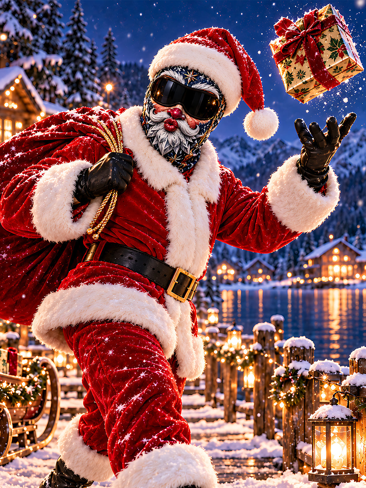 Oceanlyte Funny Christmas Santa Claus Ski Mask