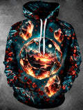 Oceanlyte Men's Crystal Geode And Mountain Landscape Print Long Sleeve Hoodie