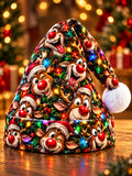 Oceanlyte Men's Funny Reindeer Faces With Christmas Lights And Holly Print Hat